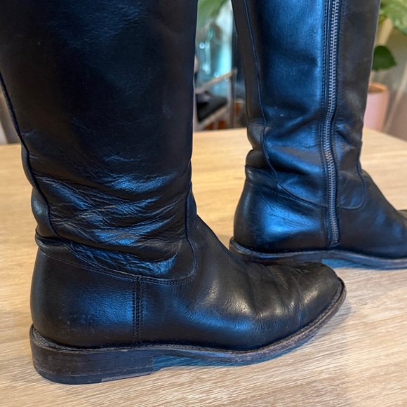Frye Black Leather Knee-High Boots - Picture 6 of 11